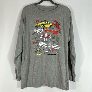F.R.I.E.N.D.S Grey Logo Long Sleeve Crewneck T-Shirt